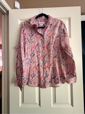 Foxcroft Paisley Button-Down Shirt in Pink